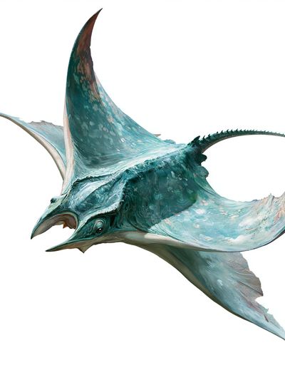 Manta Ray Digital Art Poster. poster