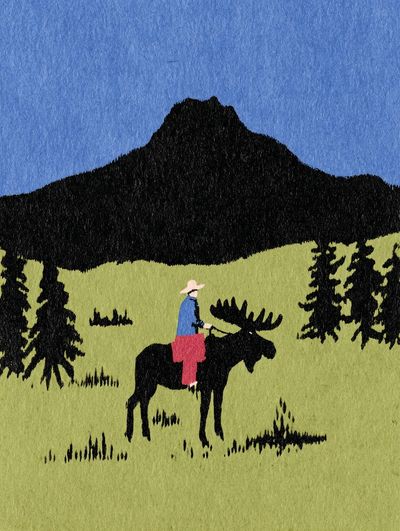 Moose Rider — Illustration Print. poster print