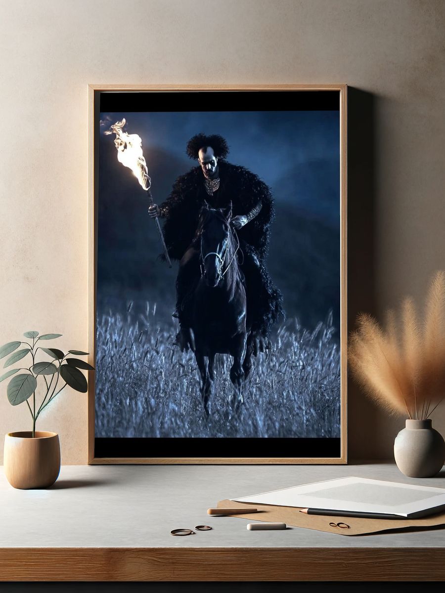 Mysterious Rider with Torch — Fine Art Print. — room view 2