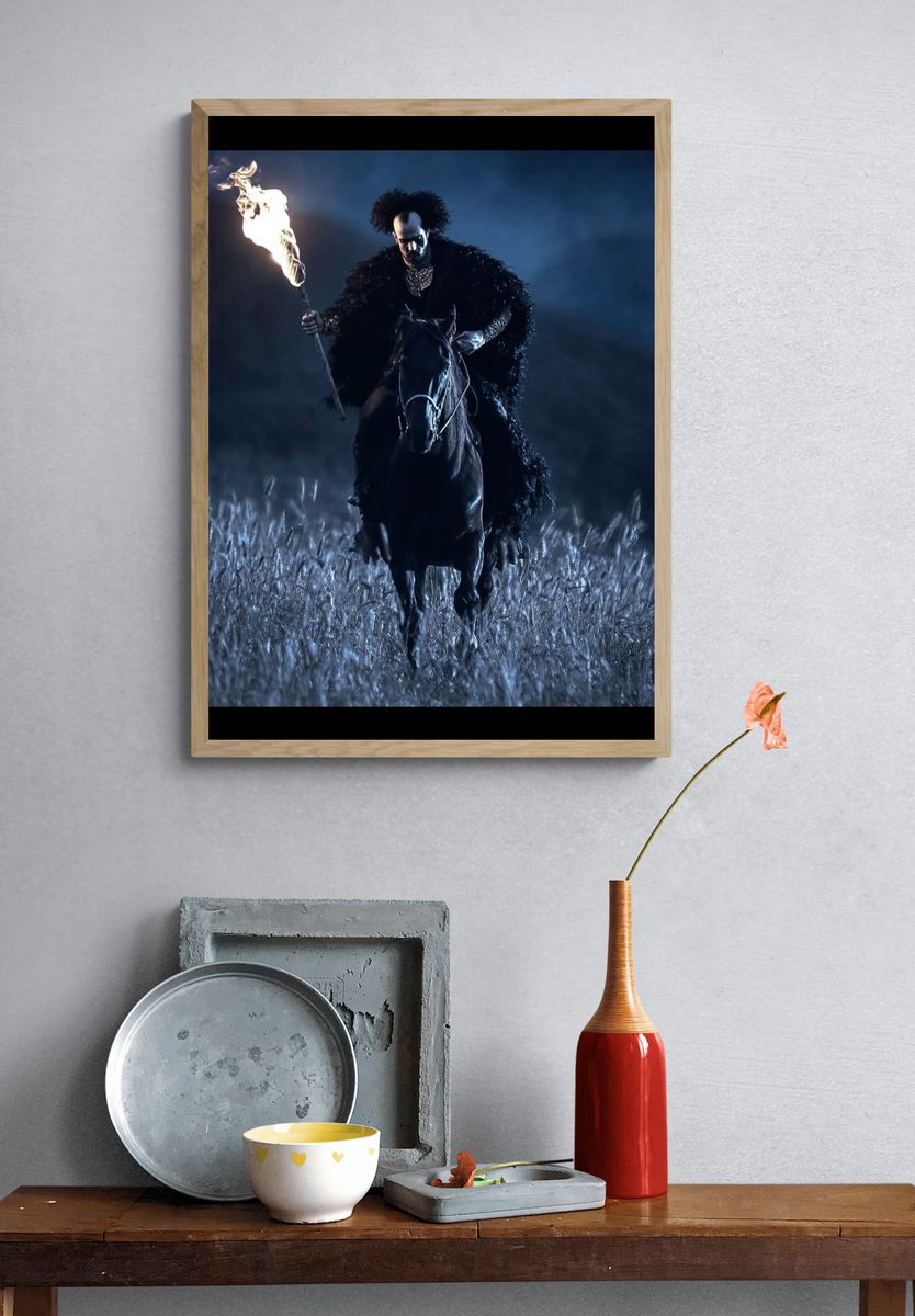 Mysterious Rider with Torch — Fine Art Print. — room view 3