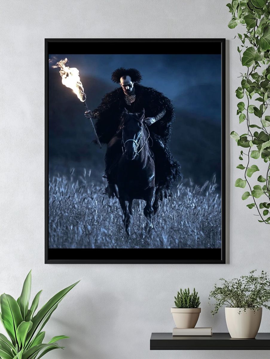 Mysterious Rider with Torch — Fine Art Print. — room view 4