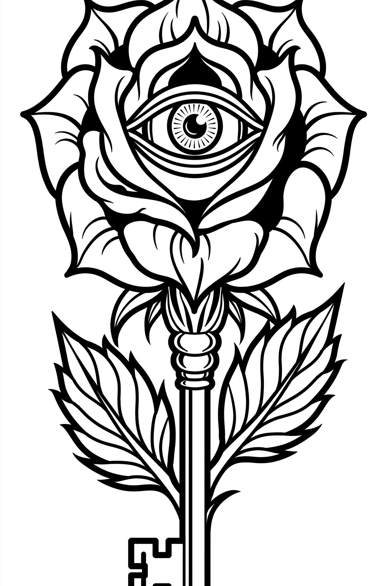 Mystic Rose Key Typography Print. poster — illustration art