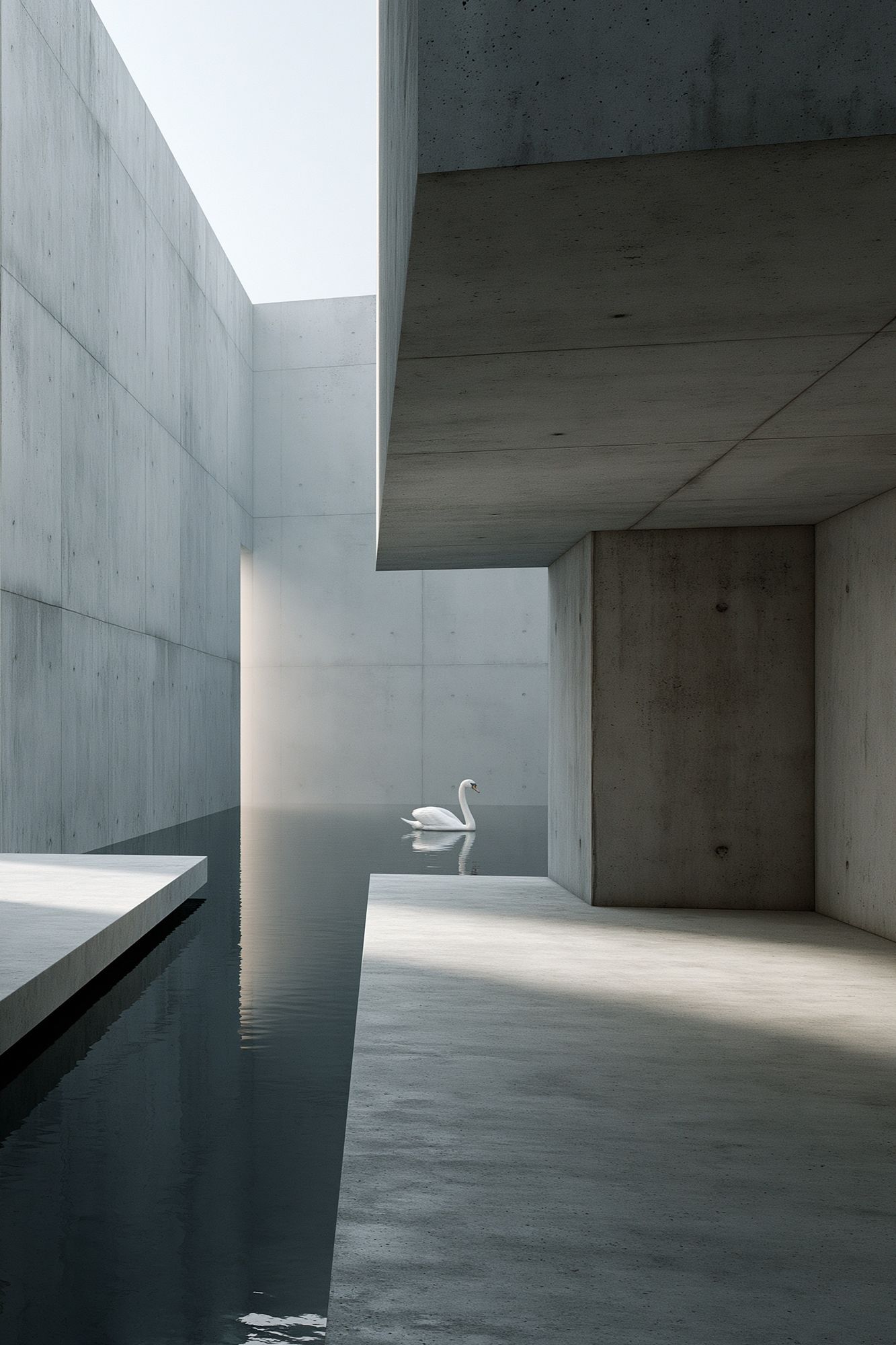 Minimalist Swan Architecture Poster. poster detail