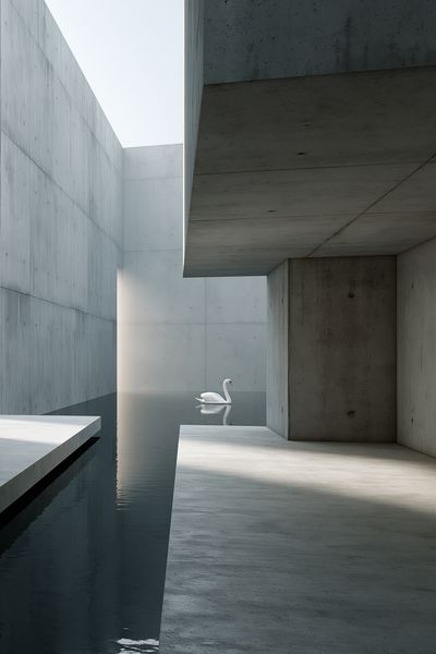 Minimalist Swan Architecture Poster.