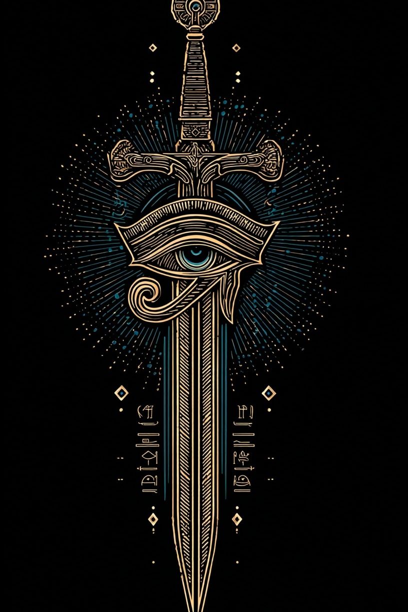 Mystical Sword and Eye — Illustration Print. poster detail
