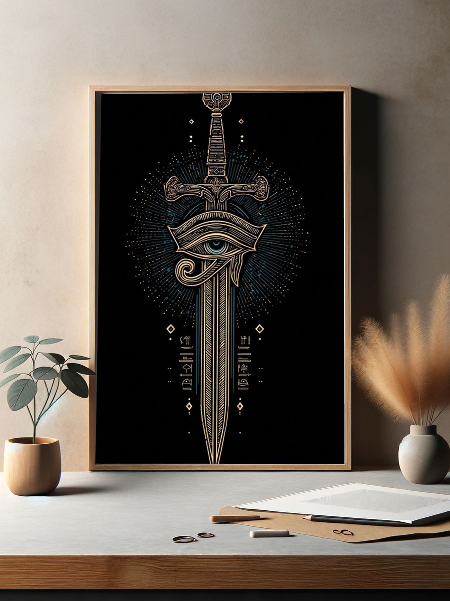 Mystical Sword and Eye — Illustration Print. — room view 2