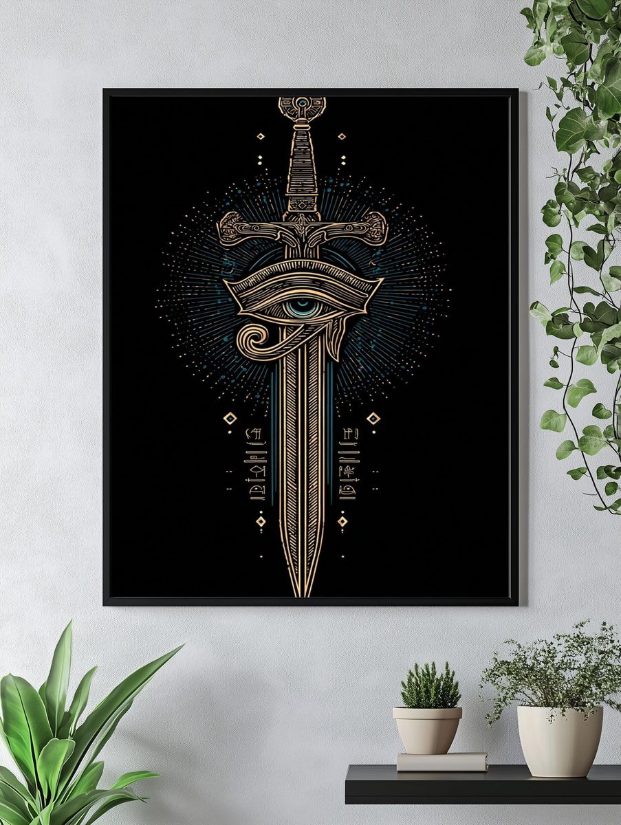 Mystical Sword and Eye — Illustration Print. — room view 4