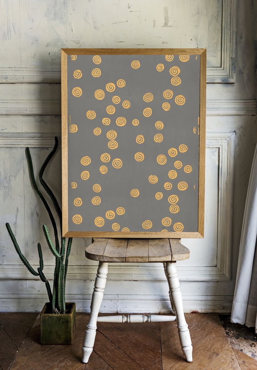Spiral Patterns — Minimalist Print. — room view 1