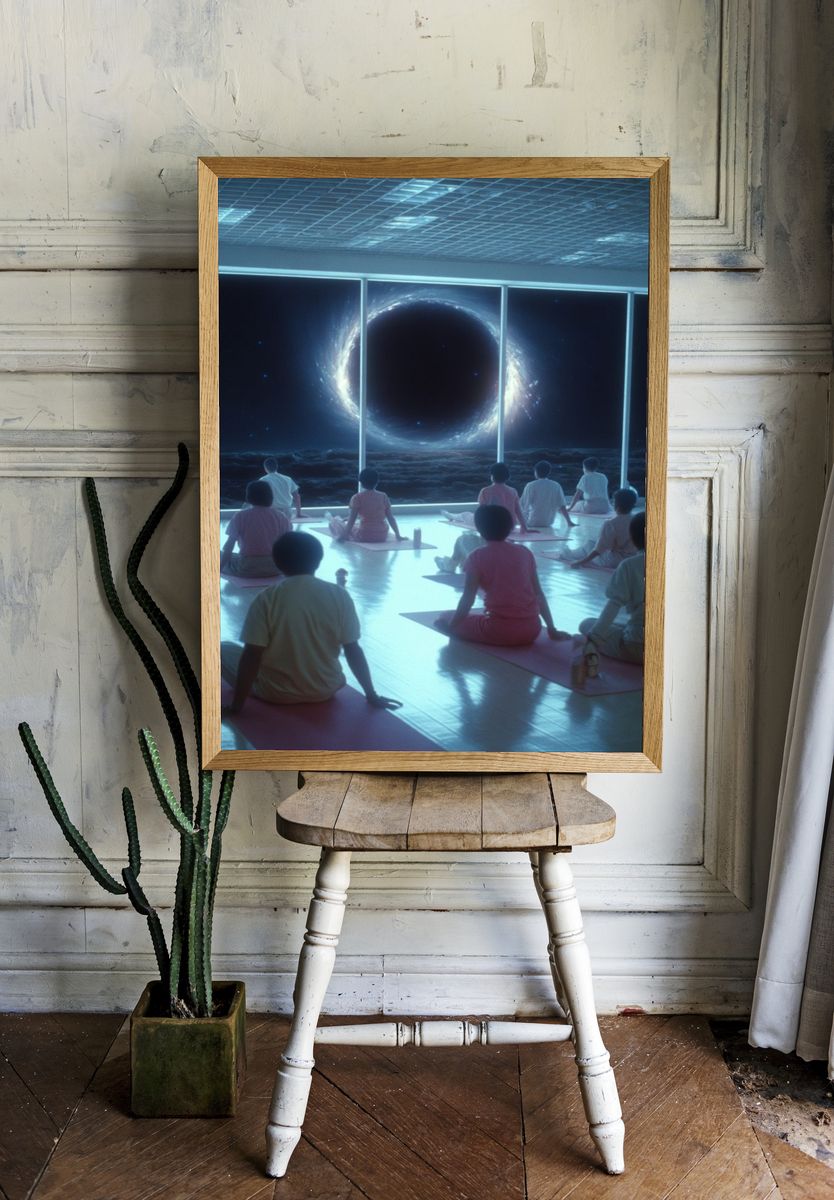 Meditation in Space — Surreal Art Print. — room view 1