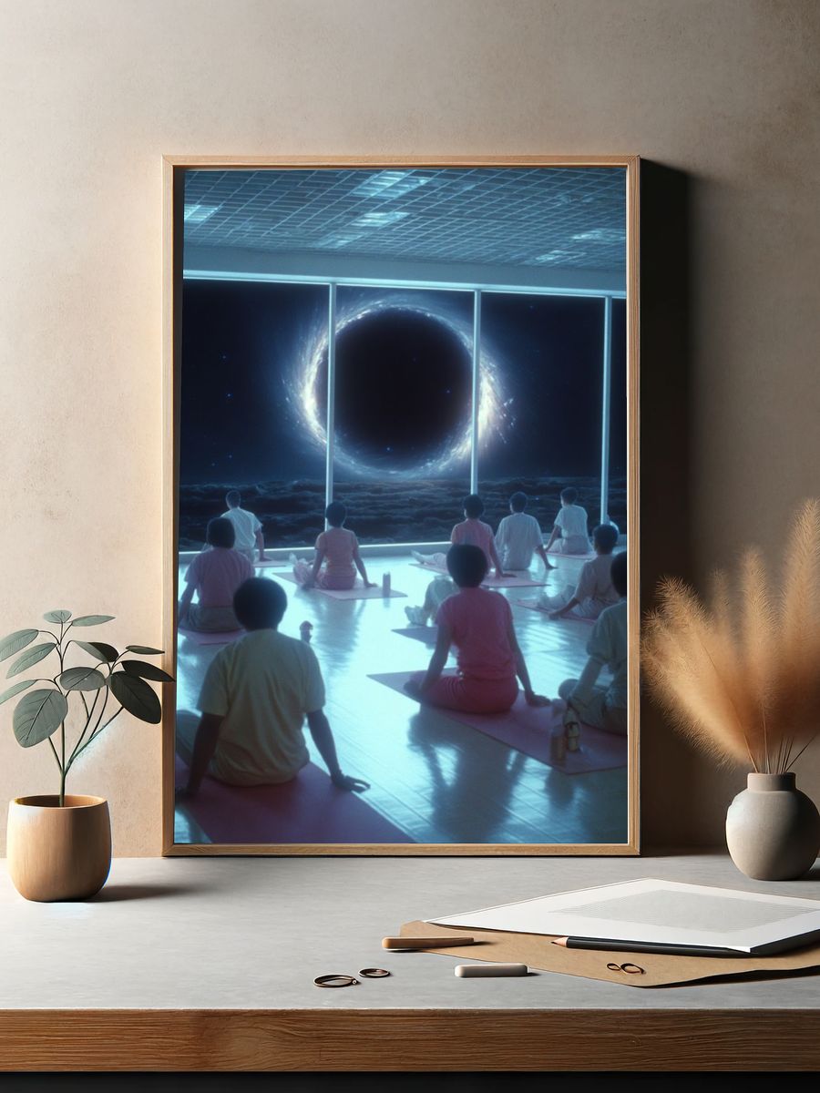 Meditation in Space — Surreal Art Print. — room view 2