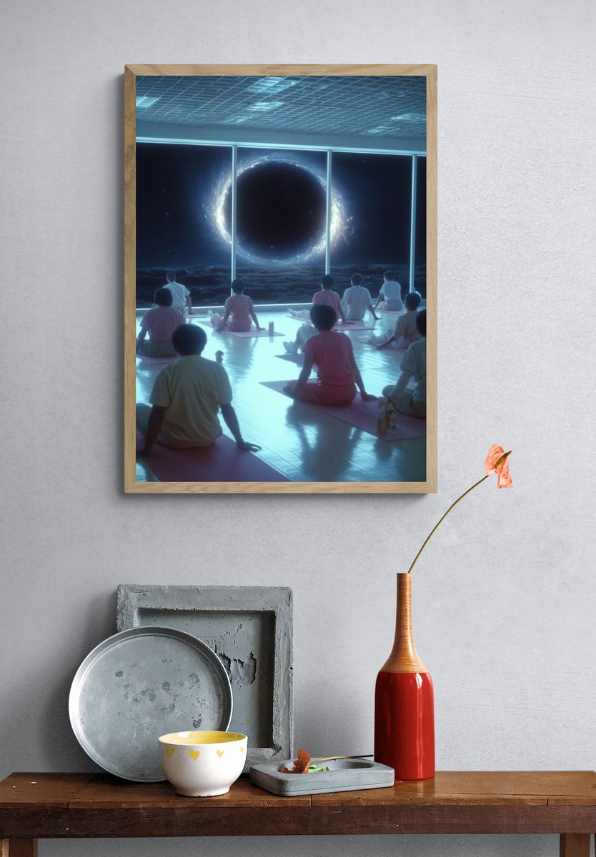 Meditation in Space — Surreal Art Print. — room view 3
