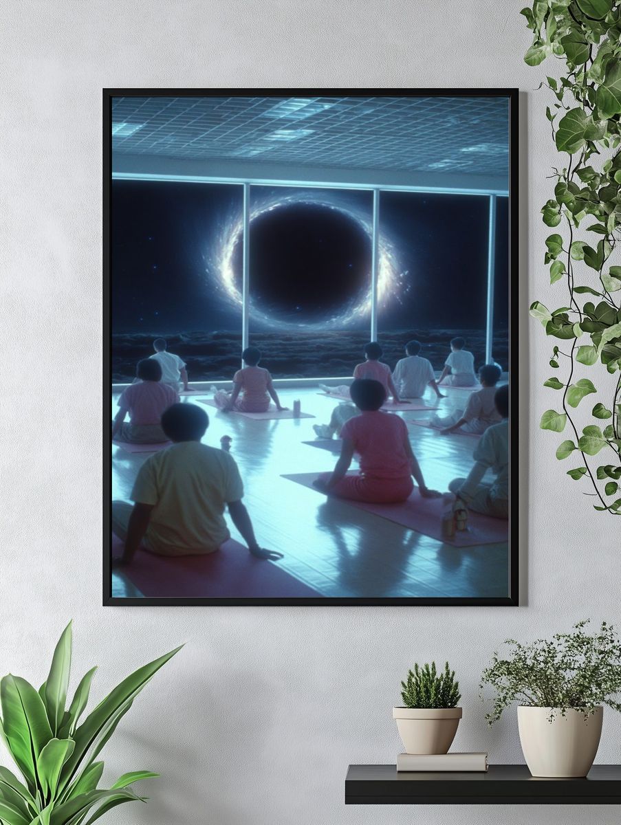 Meditation in Space — Surreal Art Print. — room view 4