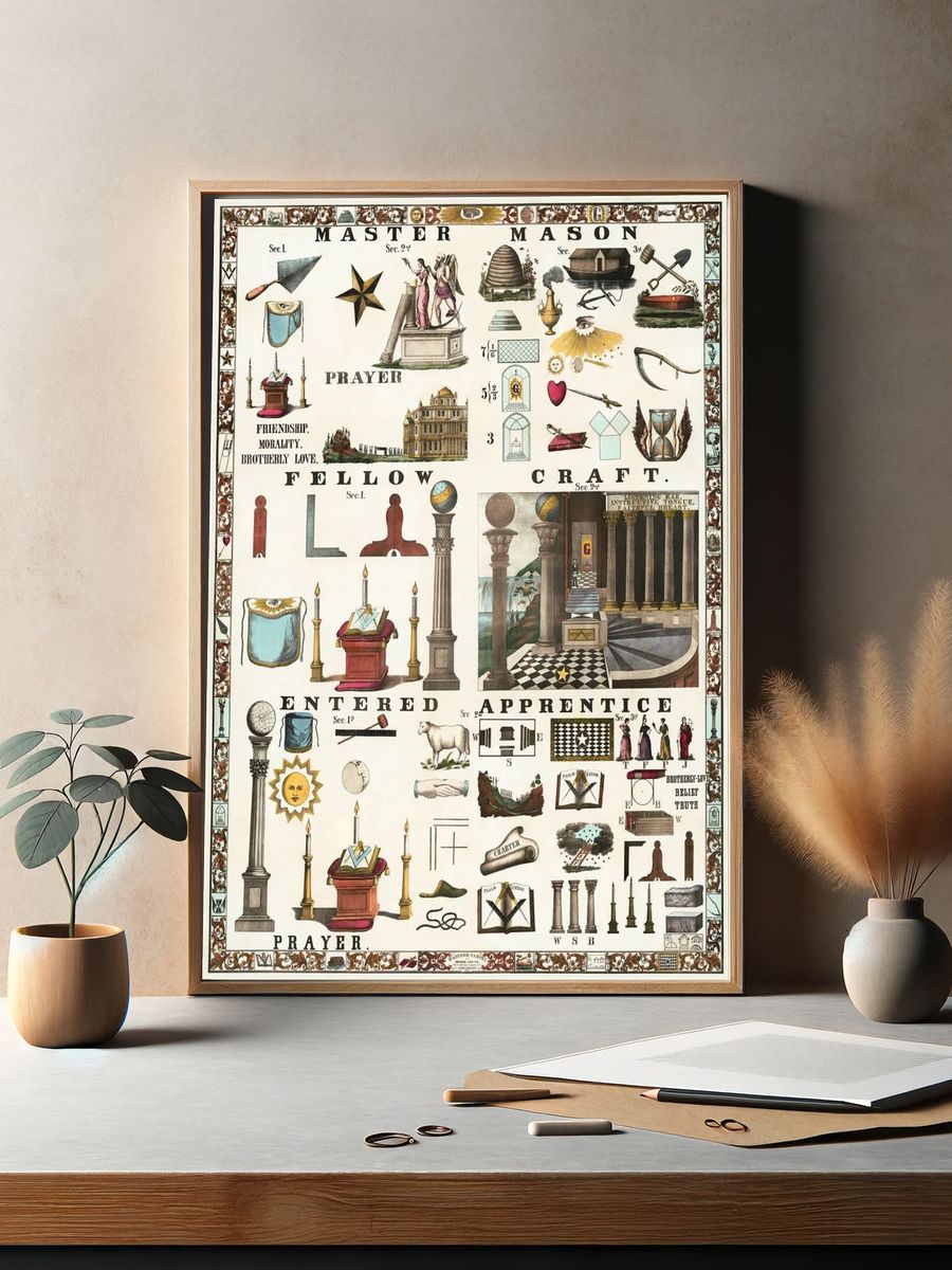 Masonic Symbols and Teachings Poster. — room view 2