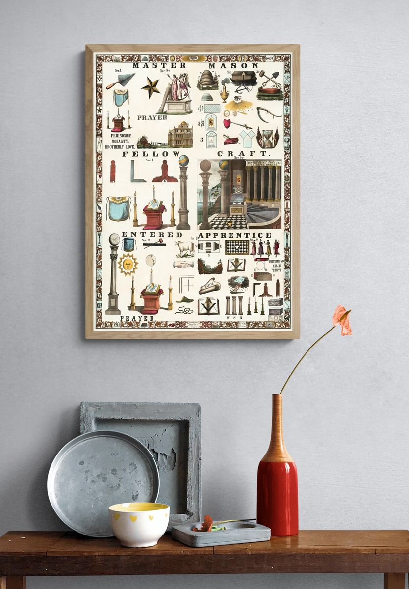 Masonic Symbols and Teachings Poster. — room view 3