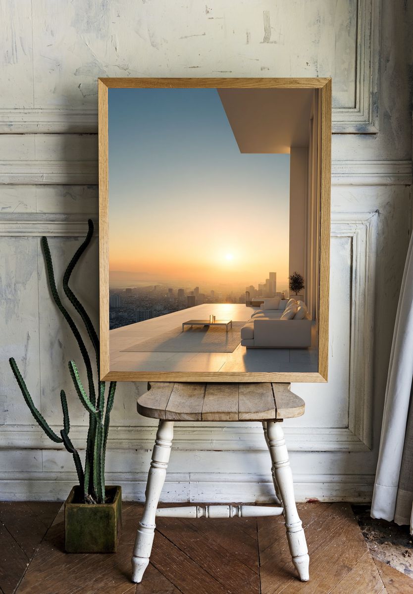 Modern Sunset View — Photography Print. — room view 1