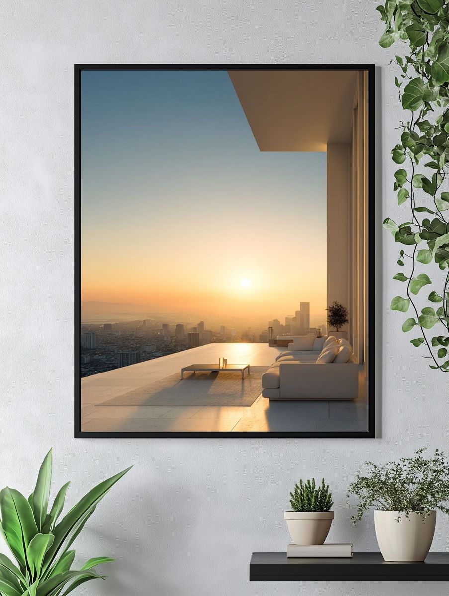Modern Sunset View — Photography Print. — room view 4