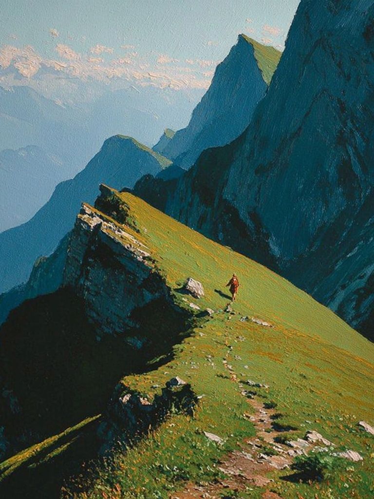 Mountain Trail Adventure — Fine Art Print. poster detail
