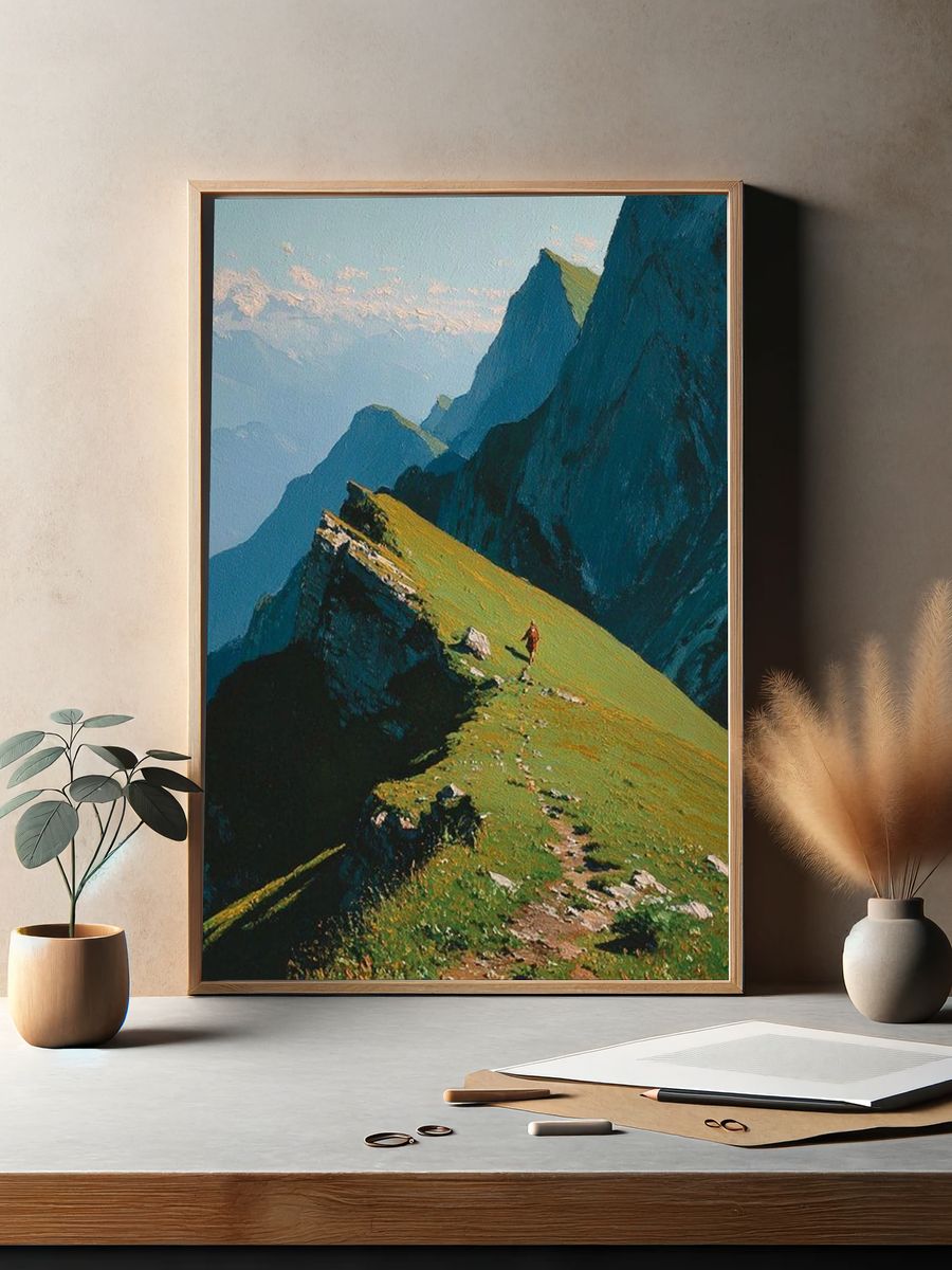 Mountain Trail Adventure — Fine Art Print. — room view 2