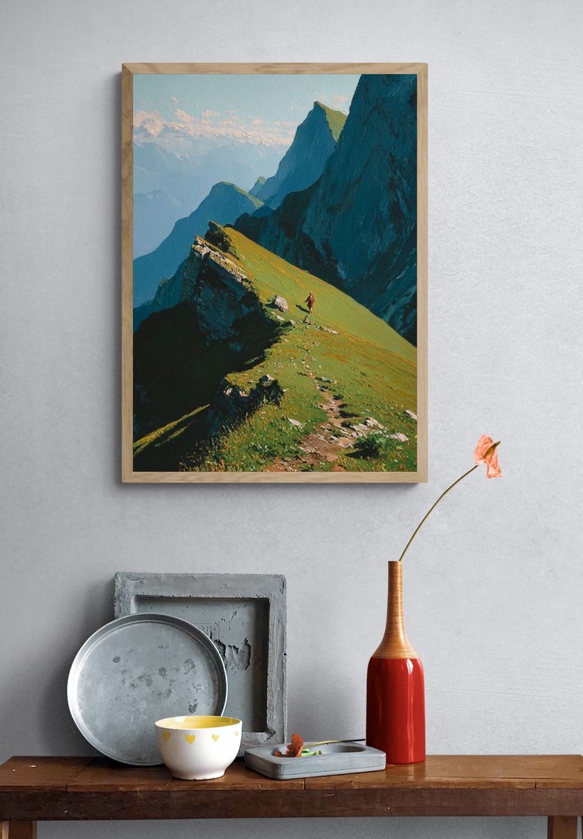 Mountain Trail Adventure — Fine Art Print. — room view 3