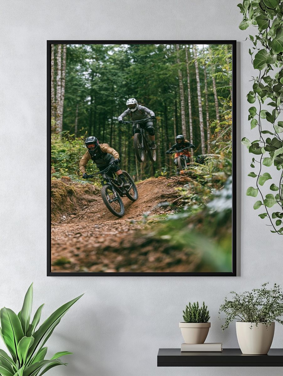 Forest Mountain Biking Photography Poster. — room view 4
