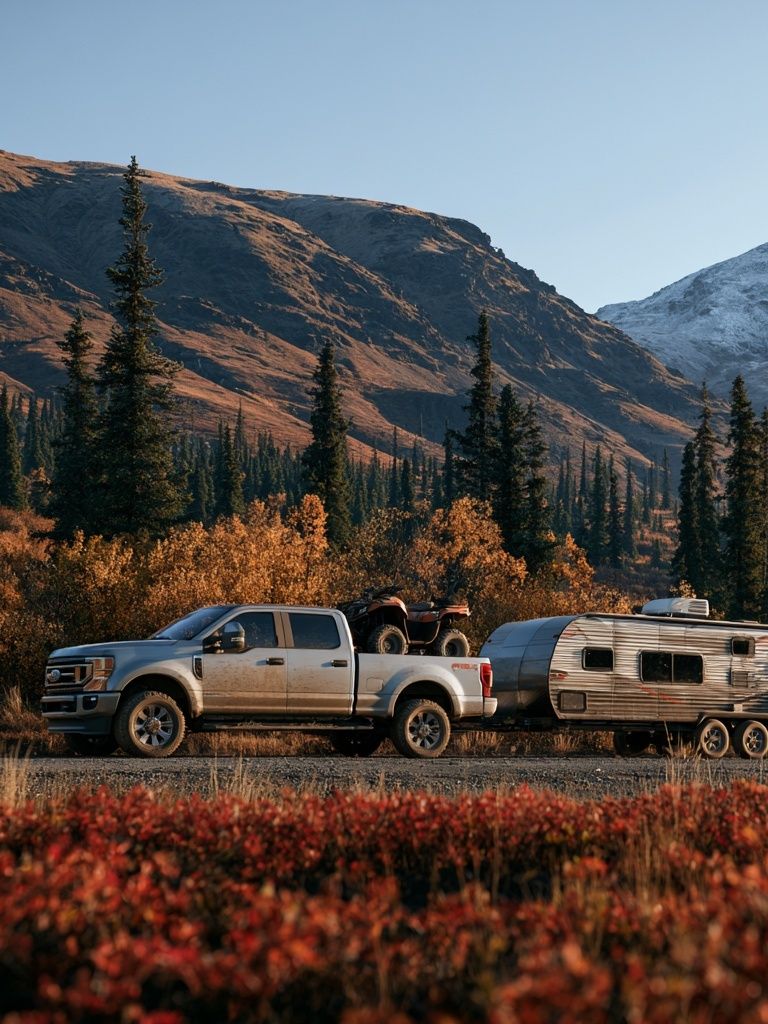 Mountain Truck Camping Poster. poster detail