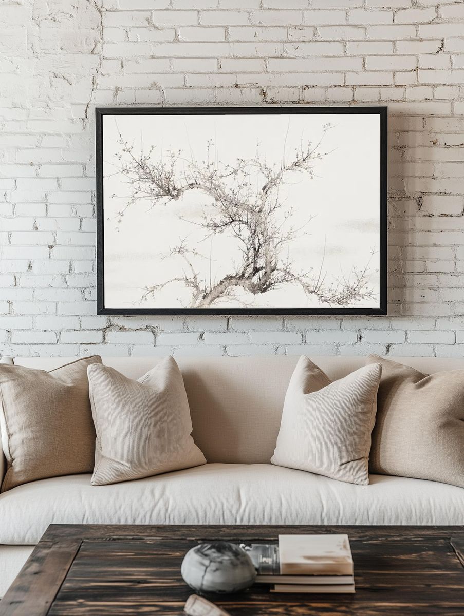 Blossoming Tree — Minimalist Print. — room view 1