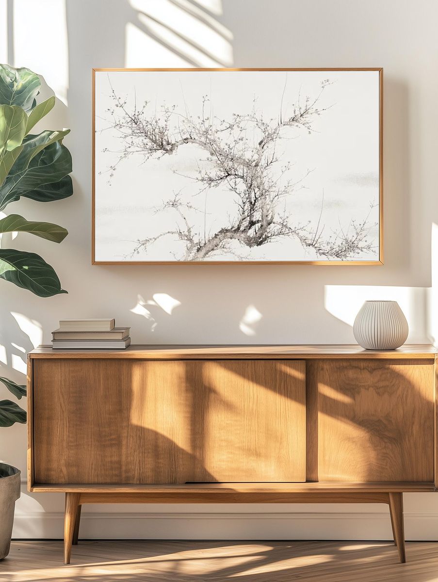 Blossoming Tree — Minimalist Print. — room view 3