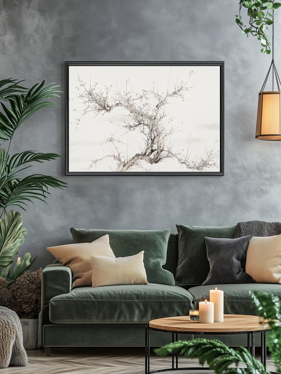Blossoming Tree — Minimalist Print. — room view 4