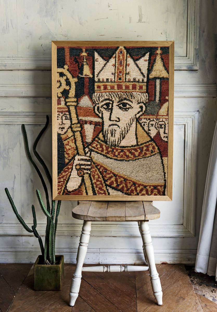 Medieval Tapestry Portrait Print. room preview