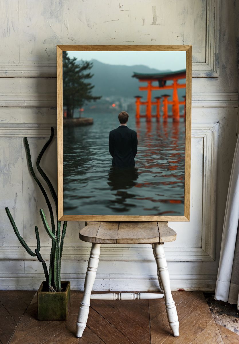 Mysterious Torii Gate — Fine Art Print. — room view 1