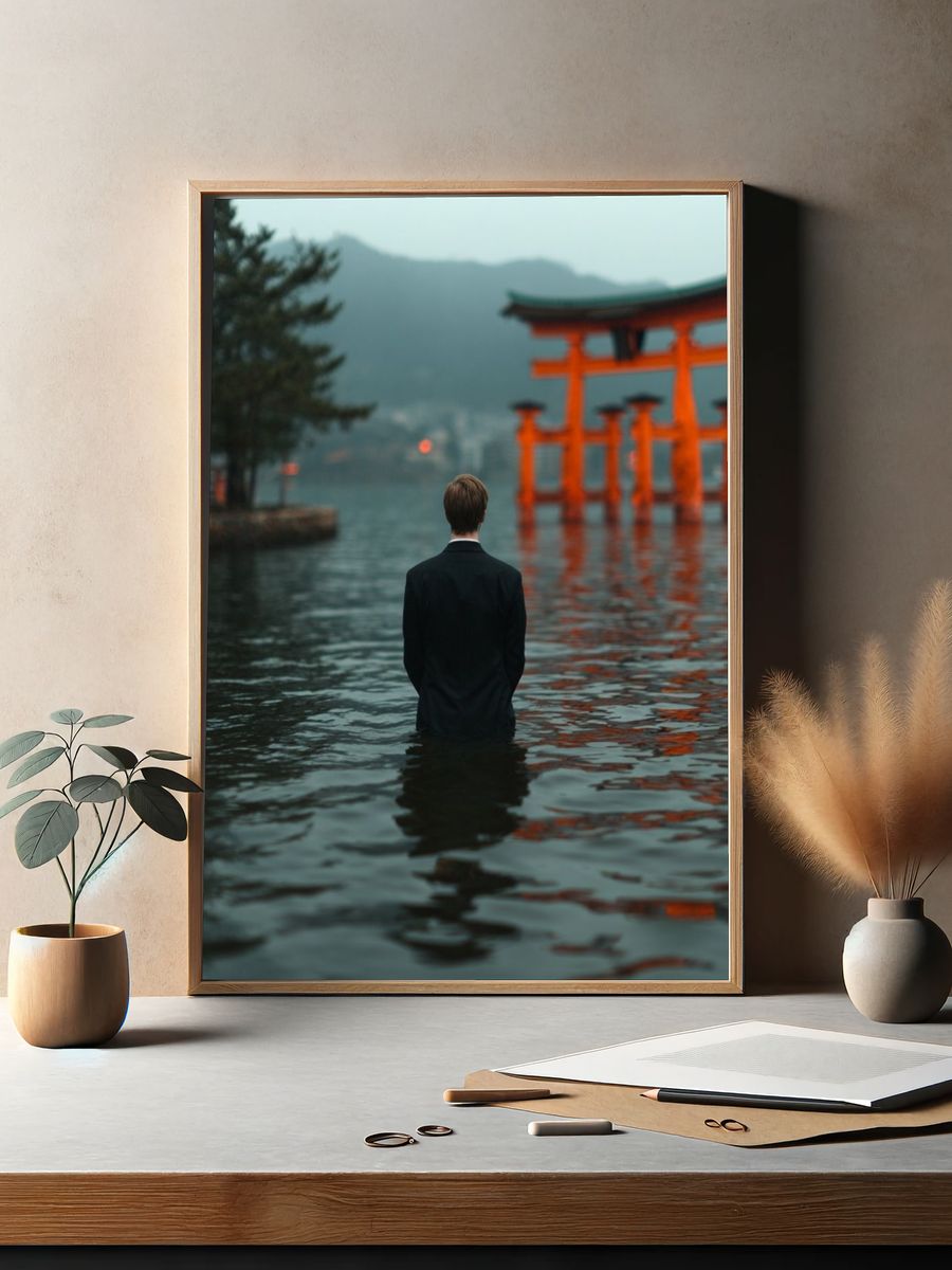 Mysterious Torii Gate — Fine Art Print. — room view 2