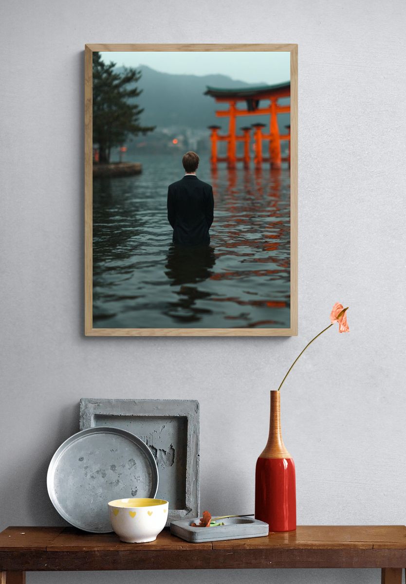 Mysterious Torii Gate — Fine Art Print. — room view 3