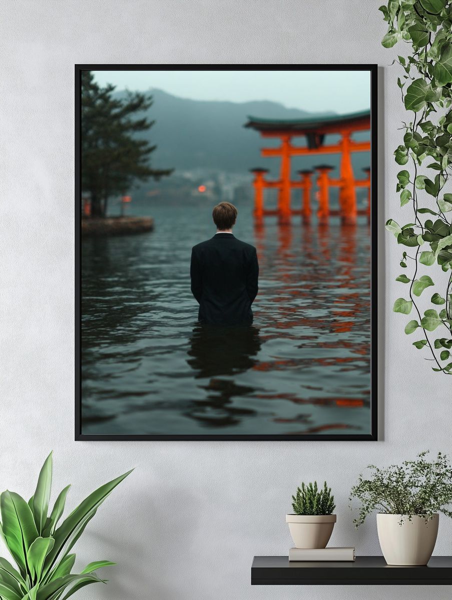 Mysterious Torii Gate — Fine Art Print. — room view 4