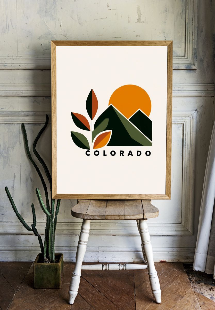Colorado Mountain Sunset Print. — room view 1