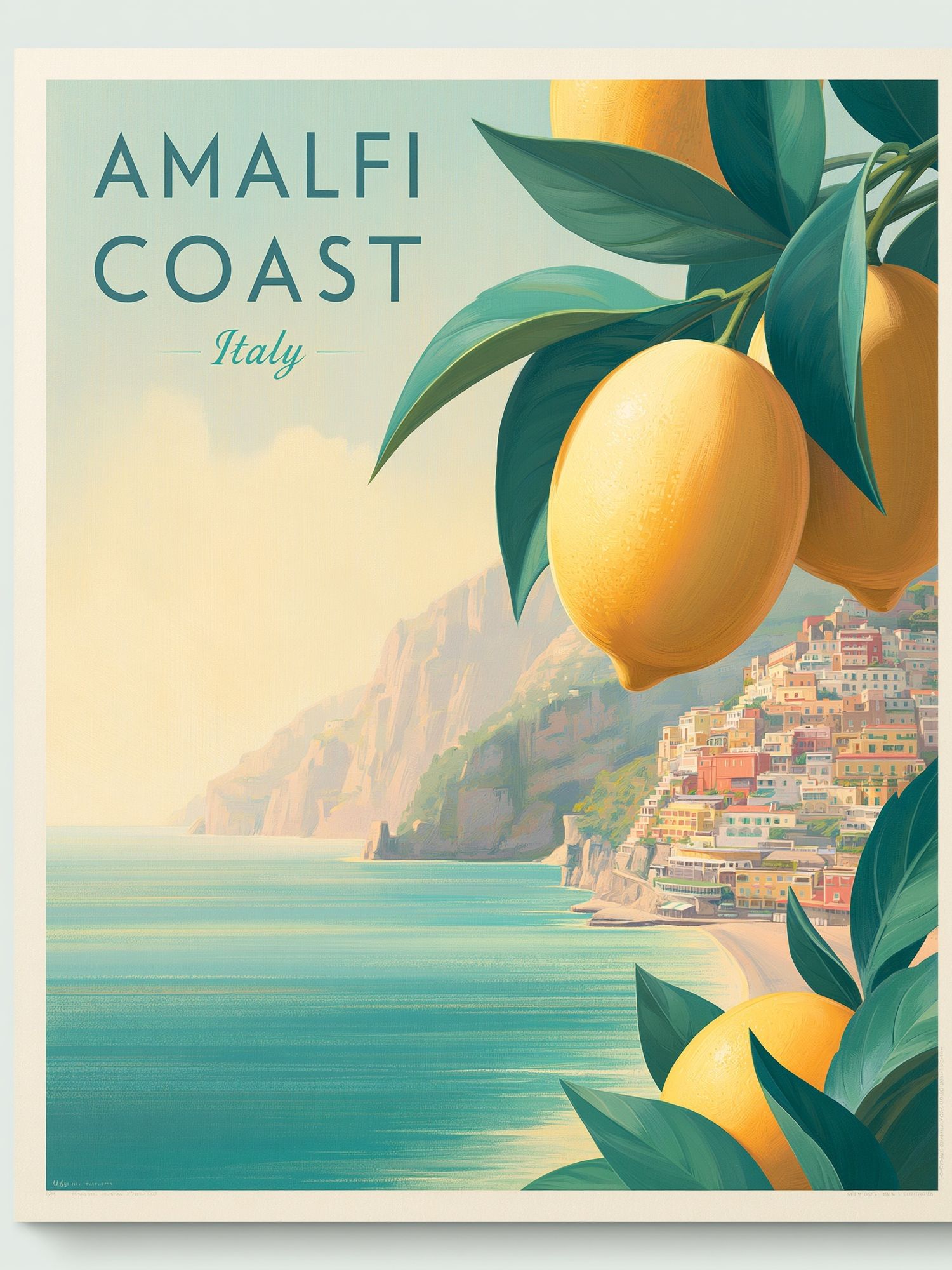 Amalfi Coast Italy Travel Poster. poster detail
