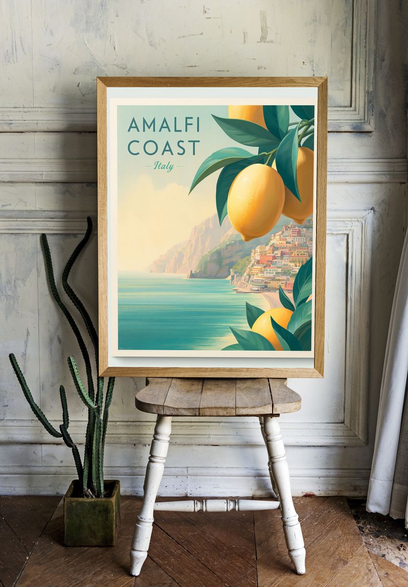 Amalfi Coast Italy Travel Poster. room preview