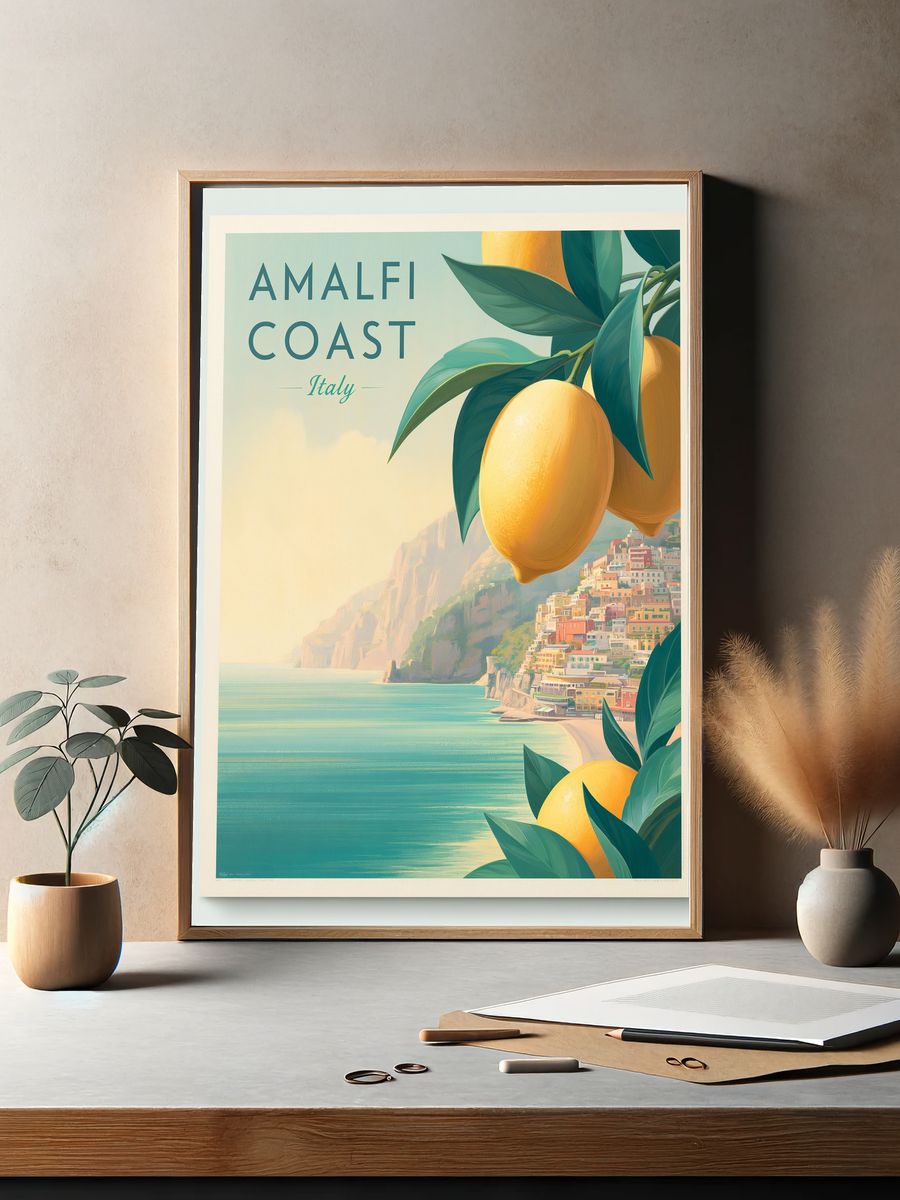 Amalfi Coast Italy Travel Poster. — room view 2