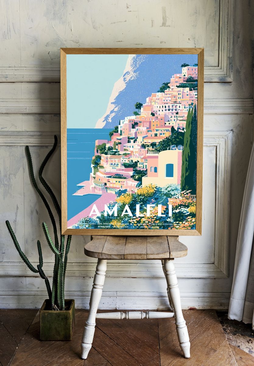 Amalfi Coast Travel Poster. — room view 1