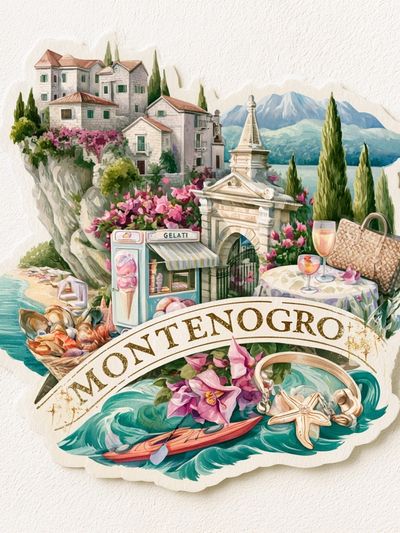 Montenegro Coastal Collage Print.