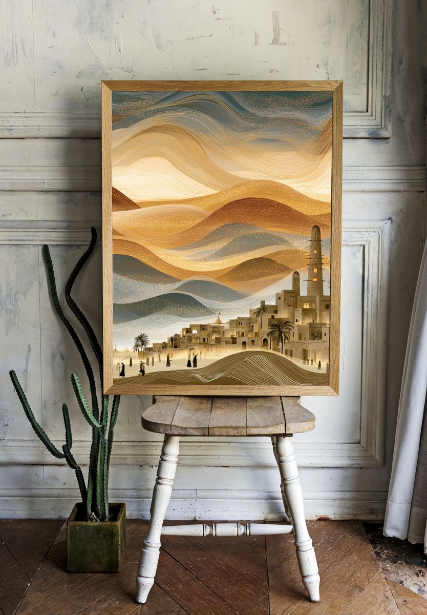 Desert Oasis Dreamscape Print. room preview