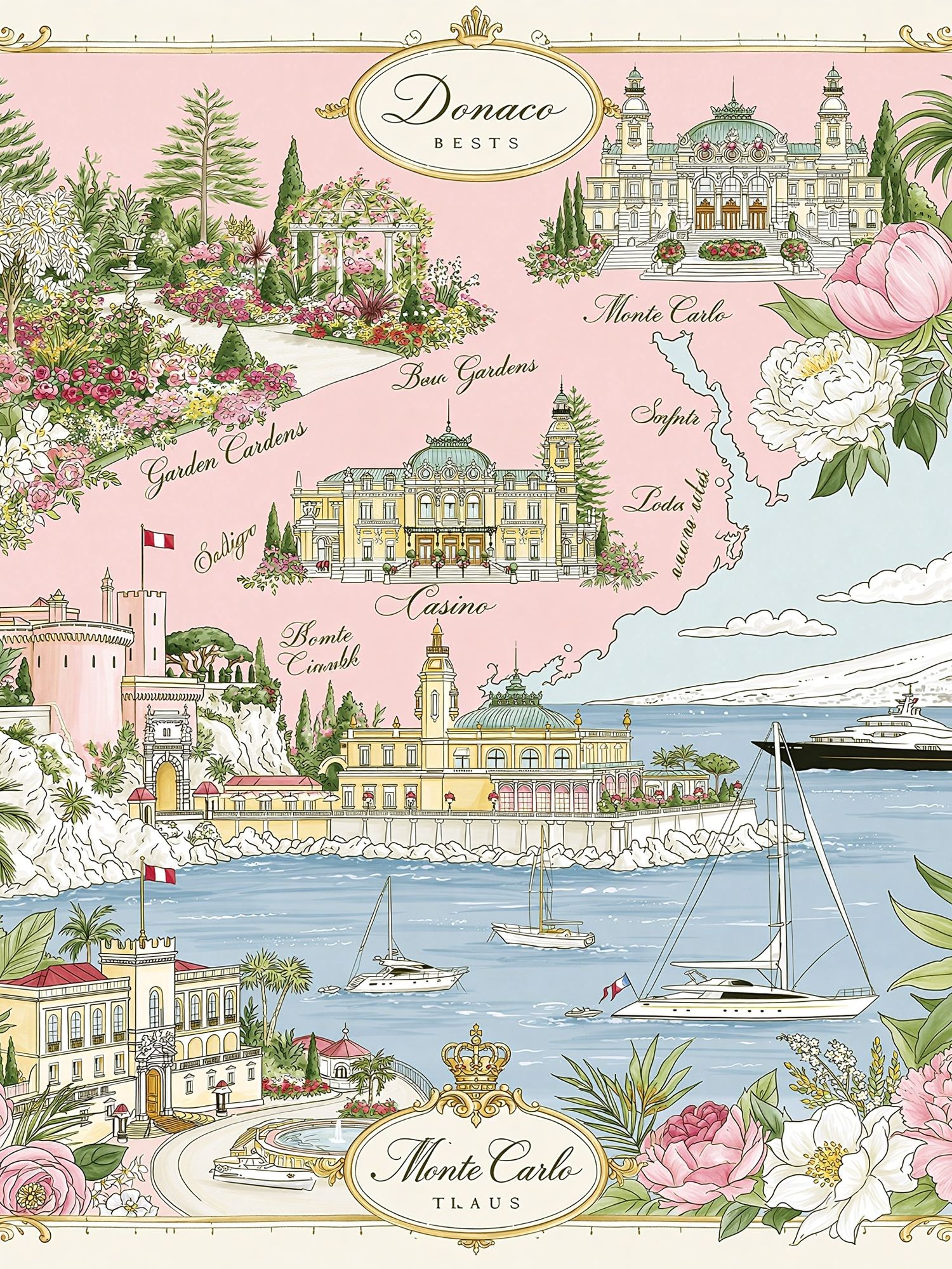 Monte Carlo Riviera Travel Print. poster detail