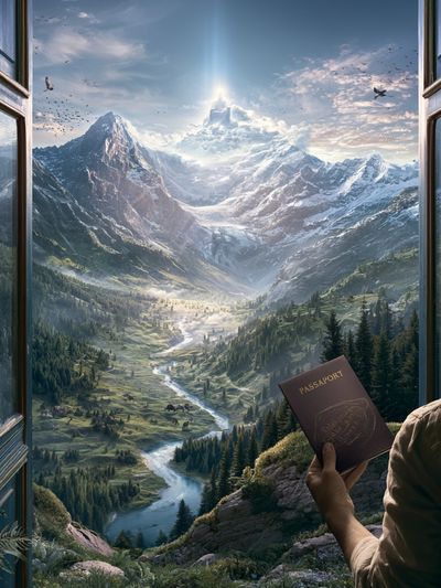 Mountain Vista Travel Poster. poster