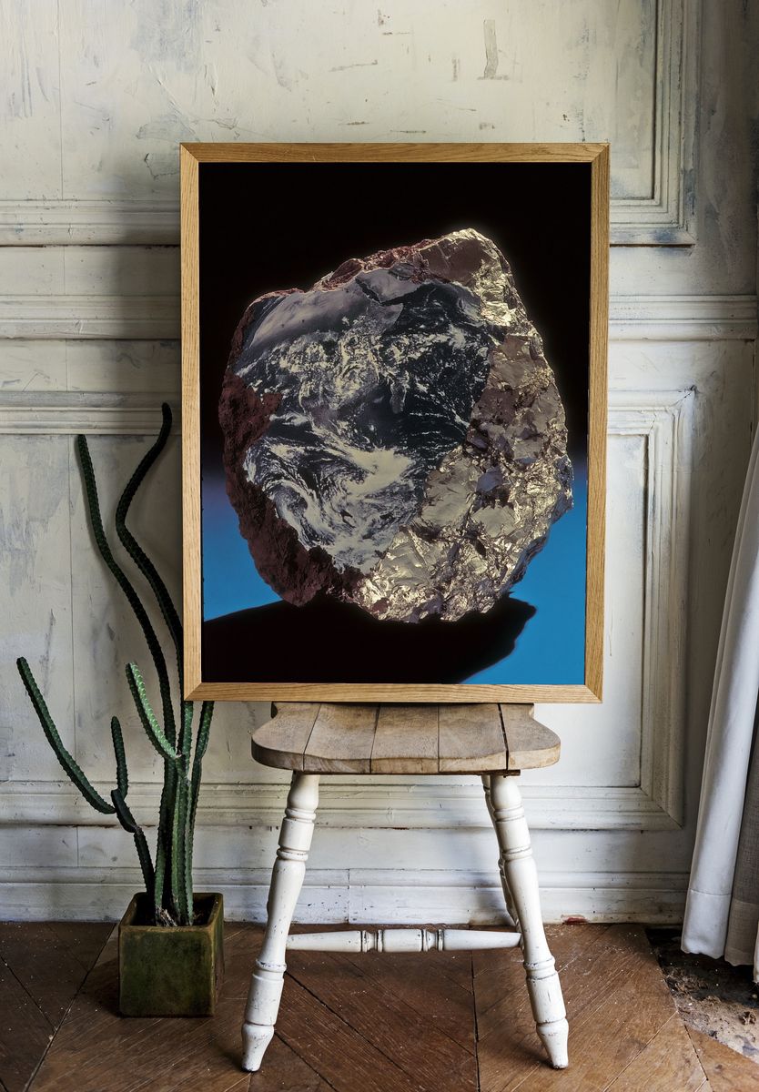 Meteorite Rock Photography Poster. — room view 1