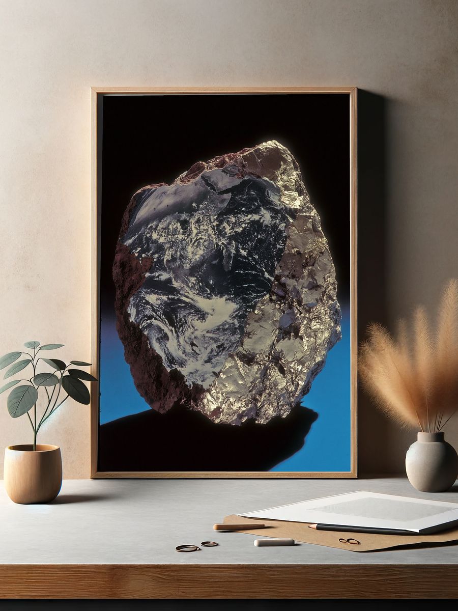Meteorite Rock Photography Poster. — room view 2