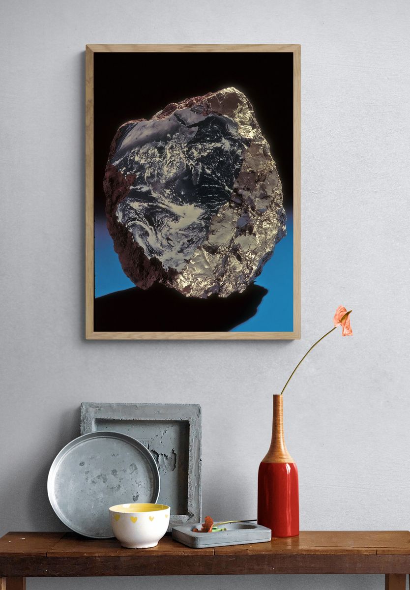 Meteorite Rock Photography Poster. — room view 3