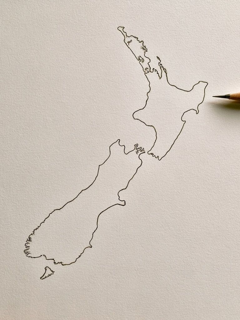 New Zealand Line Art Print. poster detail