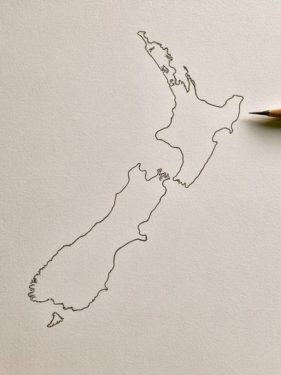 New Zealand Line Art Print. poster