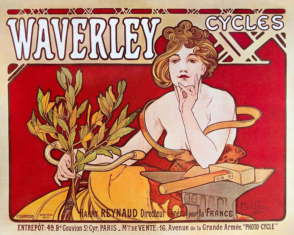 Cycles Waverley Paris (1898) Alphonse. poster detail