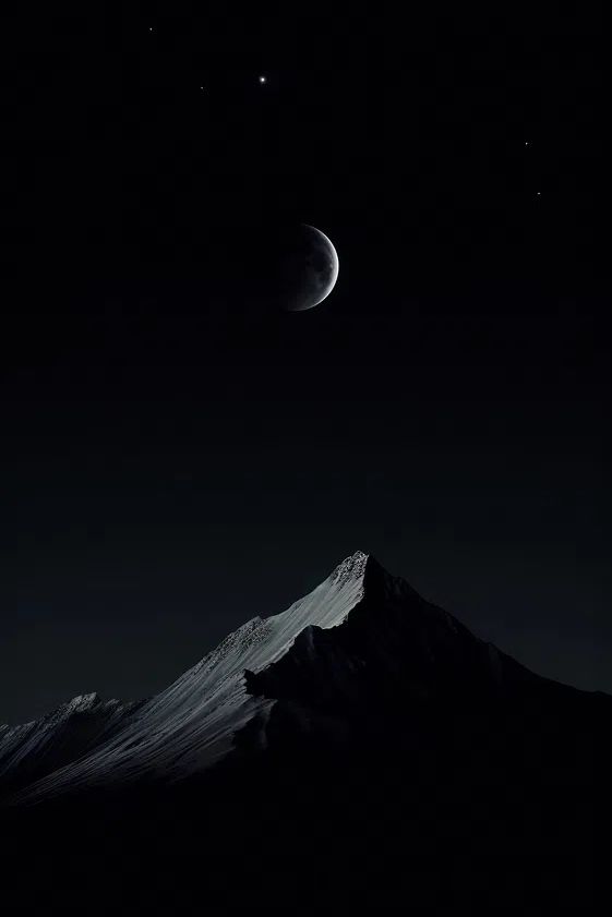 Mountain Under Moonlight — Space Print. poster detail