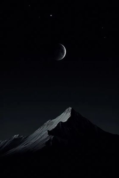 Mountain Under Moonlight — Space Print